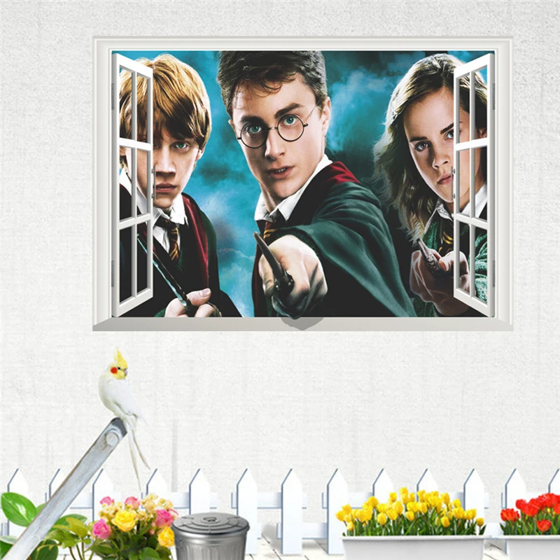 3d Гарри Поттер наклейки на стену для детской комнаты или спальни домашний декор Хогвартс школьный замок настенные наклейки ПВХ настенное искусство