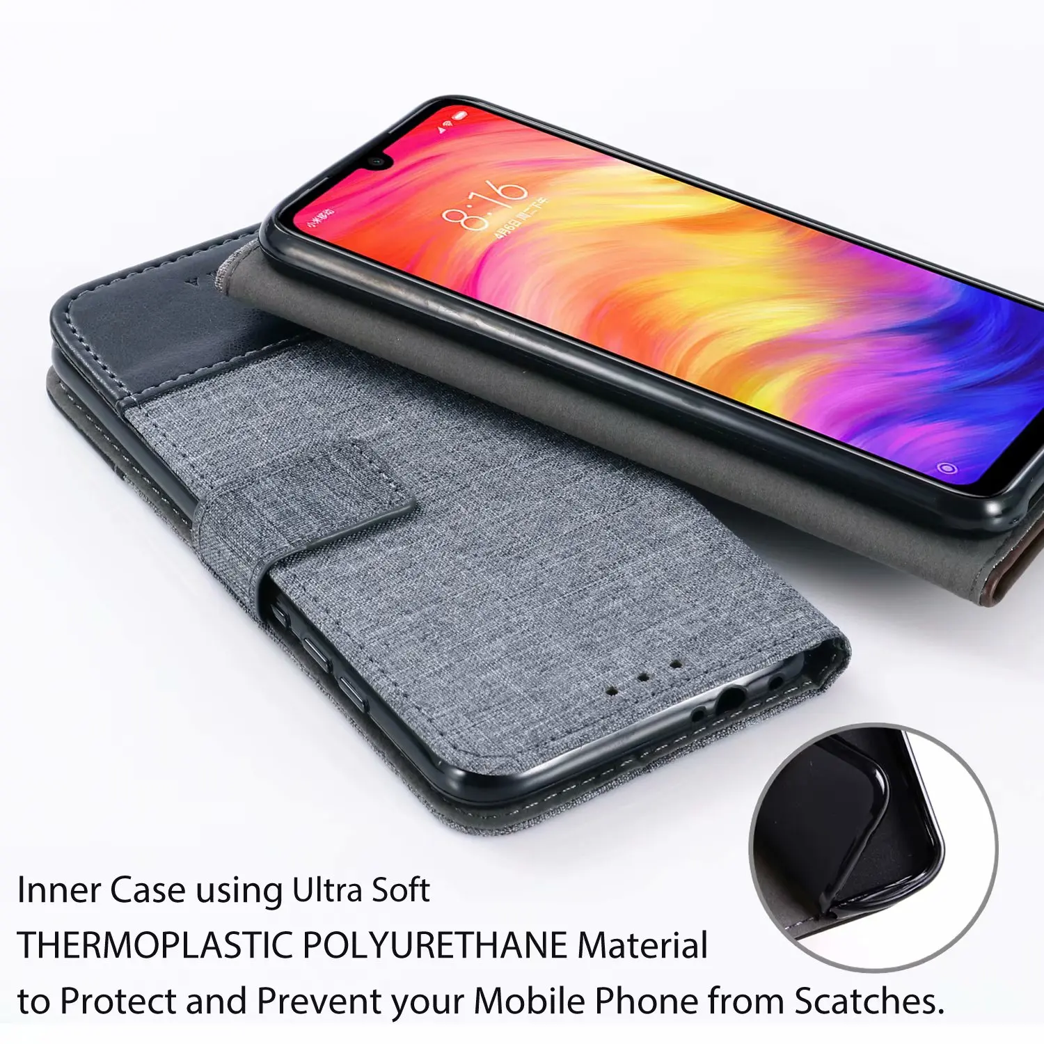Роскошный Джинсовый чехол + кожаный для XiaoMi RedMi Note 7 6 Pro 6A 5A 4A 4X 5 Plus S2 чехол-кошелек