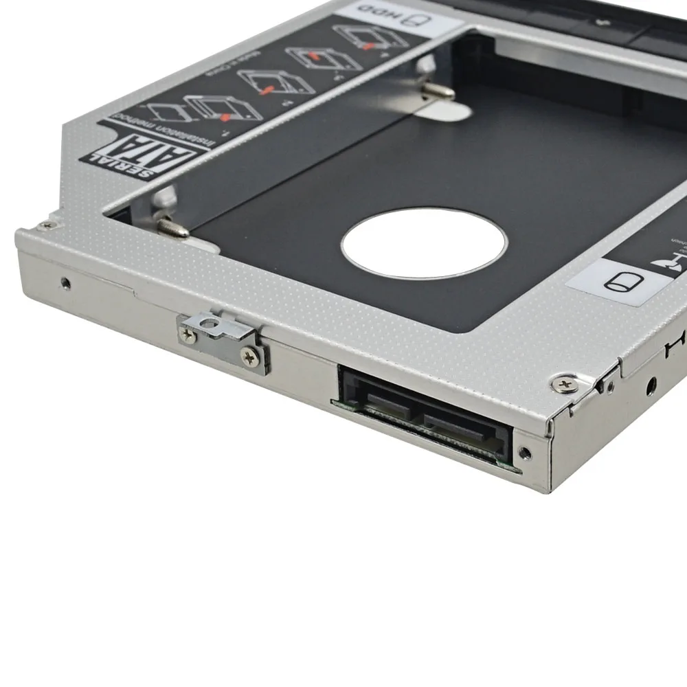 Алюминиевый 2nd HDD Caddy 12 7 мм SATA 3 0 двойной светодиодной чехол для SSD Dell Latitude E5400 E5410 E5420