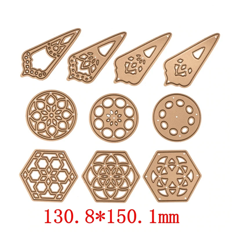 130*150mm Pop-up Circle Polygon Metal Cutting Dies Stencils for DIY Scrapbooking Photo Album Decorative Embossing Crafts Die Cut