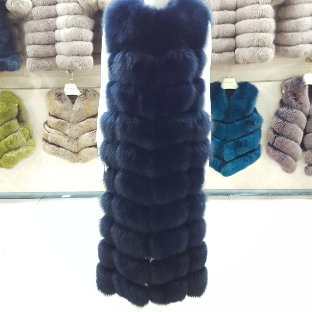 Женская Роскошная куртка из лисьего меха длиной 110 см в основном подходит для