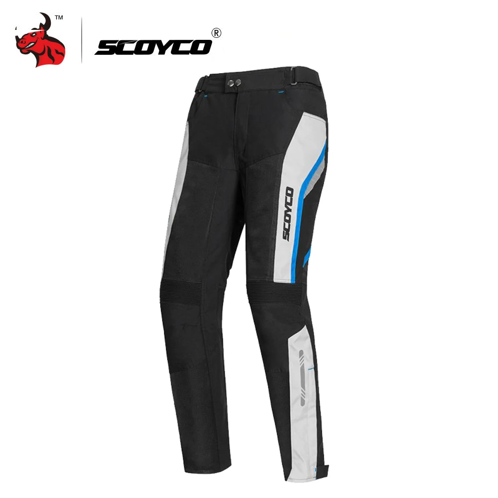 blue pants SCOYCO мотоциклетная куртка летняя сетчатая мотоциклетная куртка Защитное снаряжение Светоотражающая мотоциклетная защита Броня мужская куртка для мотокросса - Цвет: blue pants