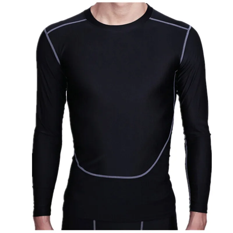 Мужские спортивные костюмы для бега Топы+ штаны для фитнеса, баскетбола, мужские Компрессионные Леггинсы, базовые слои, футболки, наборы, костюмы с длинным рукавом