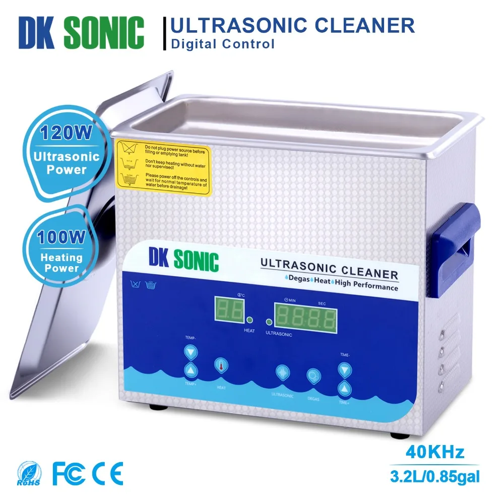 DK sonic 3.2L Цифровой Ультра Соник Очиститель таймер нагрева нержавеющая корзина для протез ювелирные часы цепи PCB лезвия металлические части