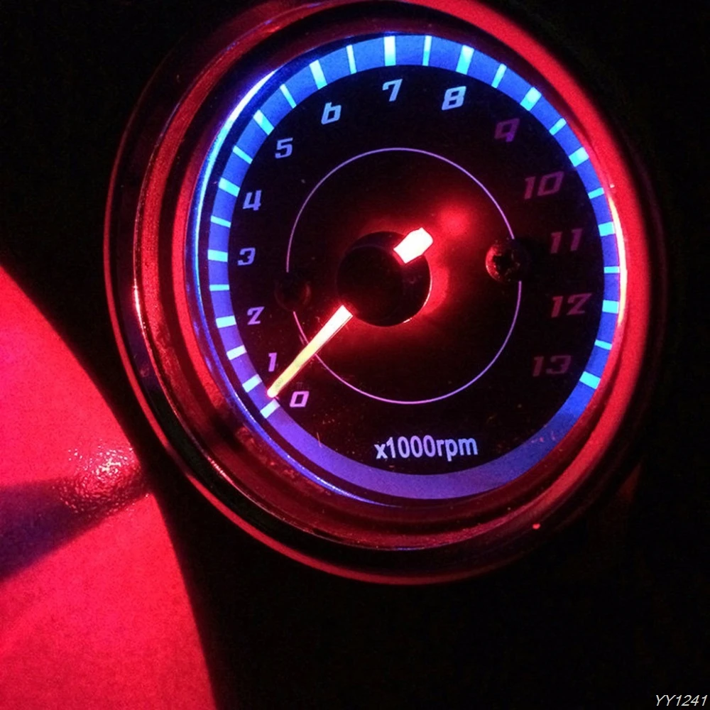 Universal LED Motorcycle Tachometer DC 12V Meter 13K RPM For Honda Yamaha Suzuki Instruments- G6KC | Автомобили и мотоциклы