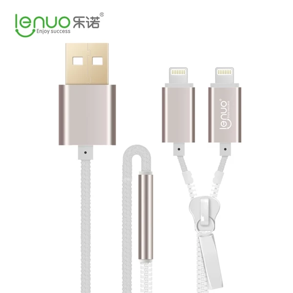 Новое поступление! Lenuo молния дизайн 2 в 1 кабель для зарядки iPhone 5C 5S 6 плюс iPad 4 мини