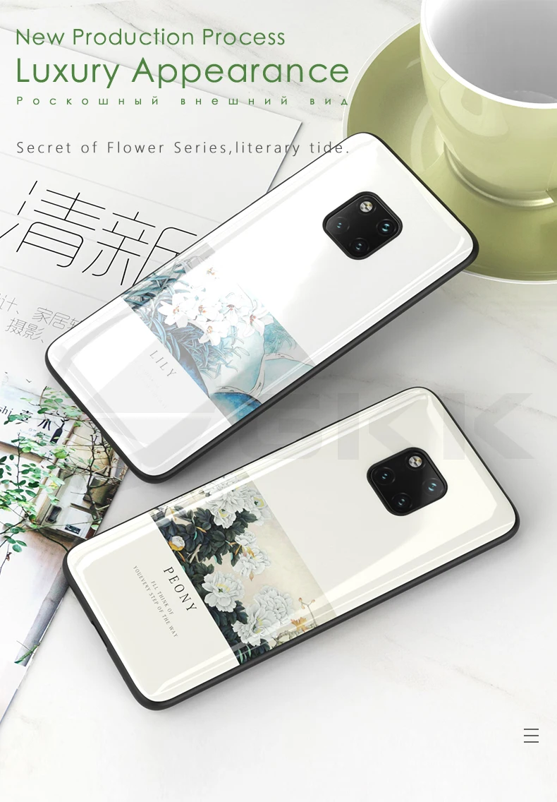 Чехол с GKK узором для huawei mate 20 30 pro, чехол из закаленного стекла с мягкими краями, TPU, силиконовый чехол для huawei mate 20 P30 pro, чехол