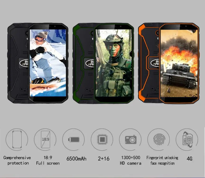GUOPHONE XP9800 IP68 Водонепроницаемый прочный 4G смартфон 5 &quotHD 18:9 MT6739 4 ядра Android 8 1 2 GB + 16