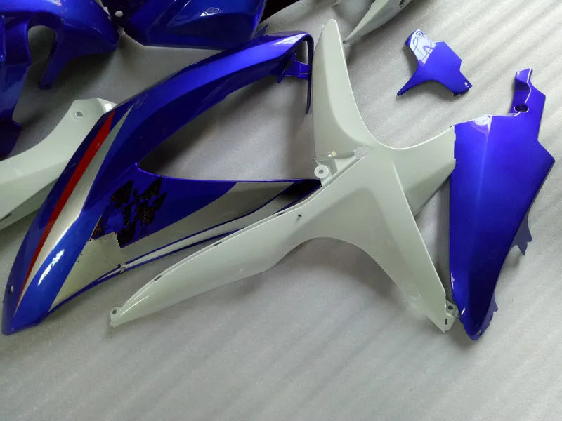 Комплект обтекателей под давлением для GSXR600 750 K8 08 09 GSXR 600 GSXR750 2008 2009 ABS белый синий