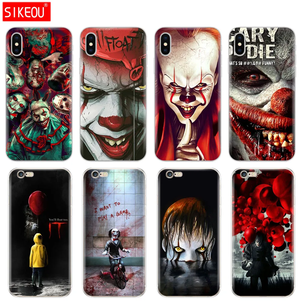 Силиконовый чехол для телефона Iphone 6X8 7 6s 5 5s SE 2020 Plus 10 XR XS 11 pro MAX с клоуном из фильма