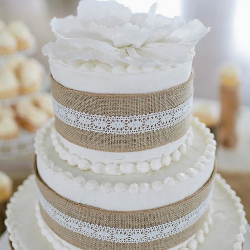 2 м натуральная джутовая лента для торта в рулоне 5 см широкая Свадебная вечеринка