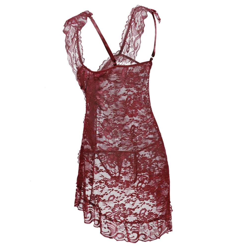 Горячее сексуальное женское кружевное нижнее белье комбинация с открытой спиной