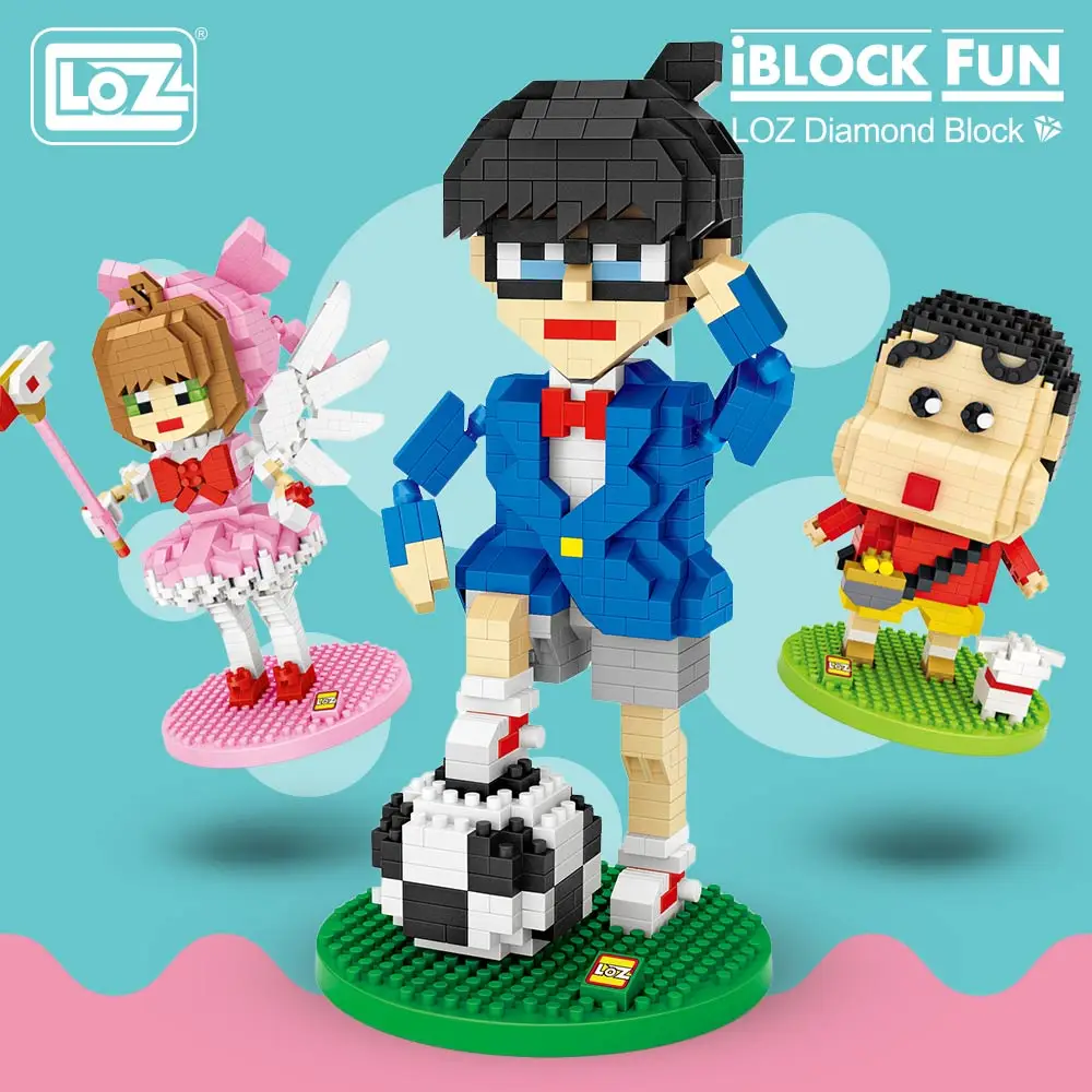 

LOZ Diamond Blocks Japan Anime Character Assembly Action Figure Mirco Building Blocks Mini Bricks for Kids Detective Ninja Toy