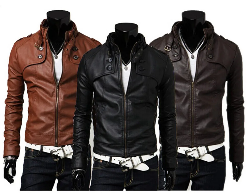 Мужская Тонкая кожаная куртка для мужчин дальше Всё повторяется не делайте