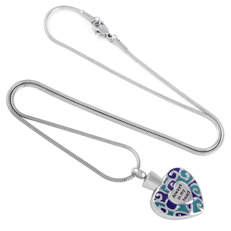 

IJD8341 Necklaces for Ashes No Longer by My Side Forever in My Heart Mom Dad Cremation Urn Locket Jewelry