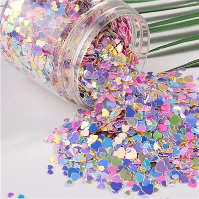 Mix 3-6mm Heart 10 г/упак. смешанные цвета макаруна Блестки для ногтей для рукоделия сверкающие звезды сердце Сакура блестки пайетки Сделай Сам маникюр Дизайн ногтей Декор - Цвет: Mix 3-6mm Heart