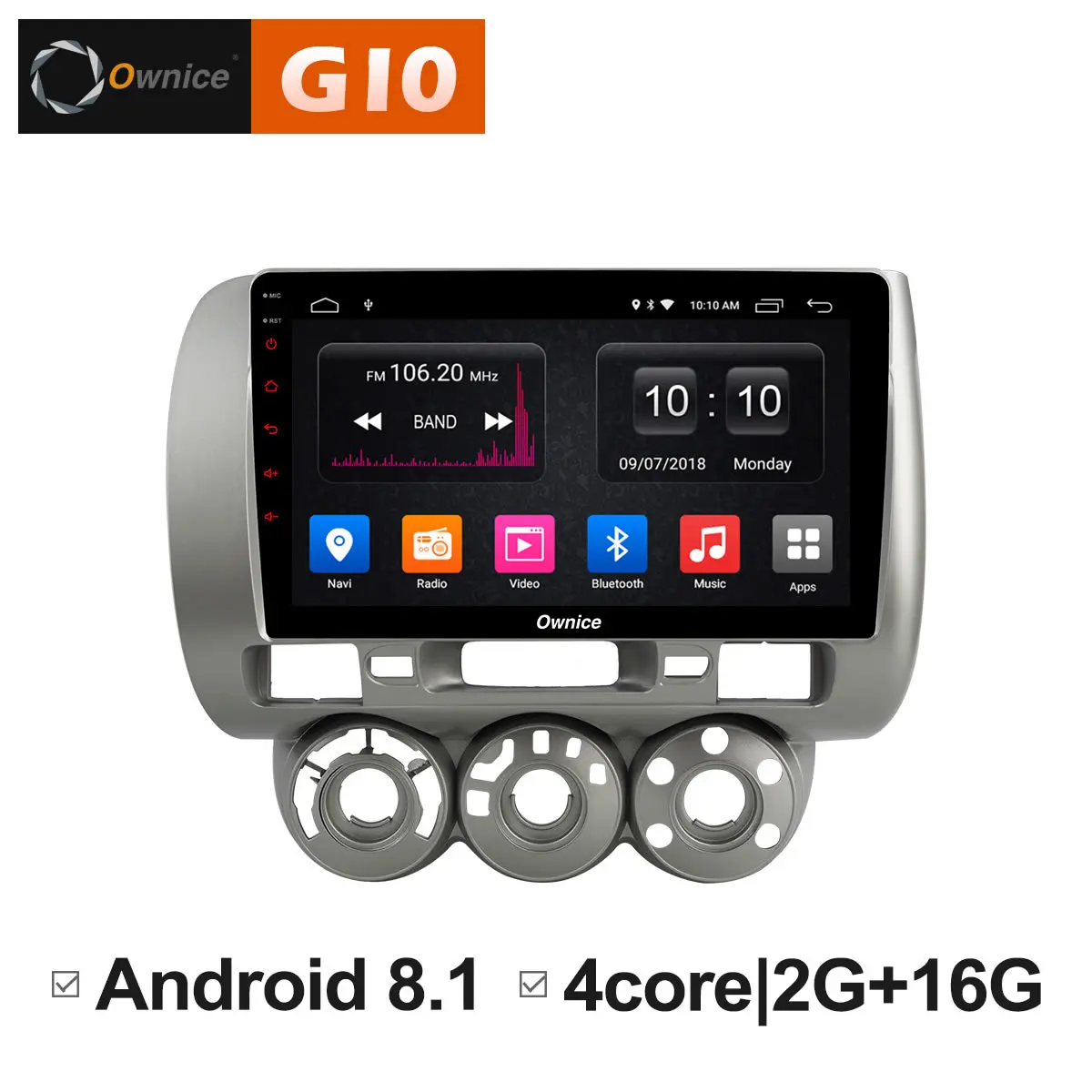 Рамка + android 8 1 9 &quotips core 2G ram автомобильный dvd-плеер для HONDA FIT JAZZ 2004-2007 2 din стерео