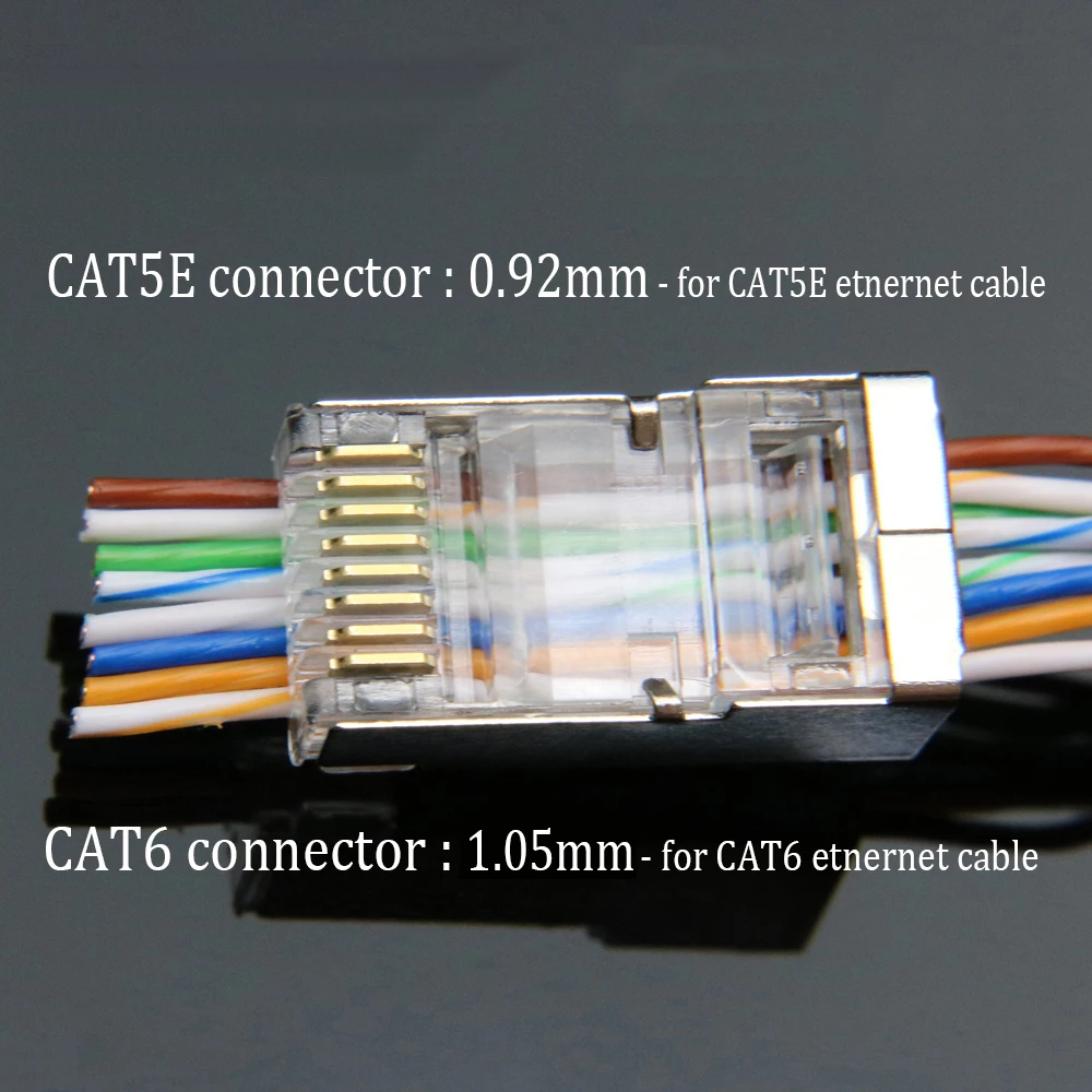 Xintylink ez rj45 разъем ethernet кабель штекер cat6 cat5e cat5 СЕТЬ 8P8C экранированный модульный замковый переключатель есть отверстие 50 100 шт