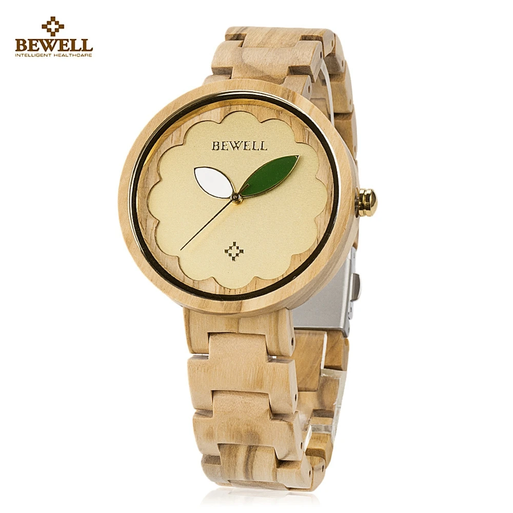 BEWELL zs w152a женские деревянные часы цветение циферблат лист световой указатель