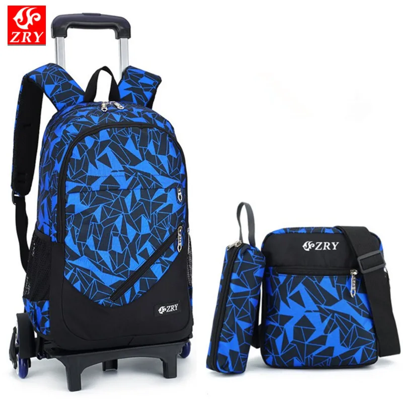 Children Mochilas Kids school bags With Wheel Trolley Luggage For boys Girls Schoolbag Backpack Mochila Infantil Bolsas 3 sets