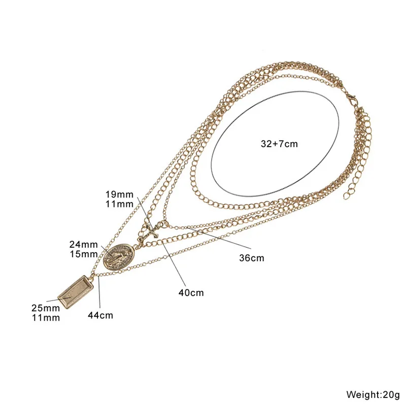 Новое многослойное ожерелье золотой цвет богемы Cross Иисус Дева Мария цепочка с