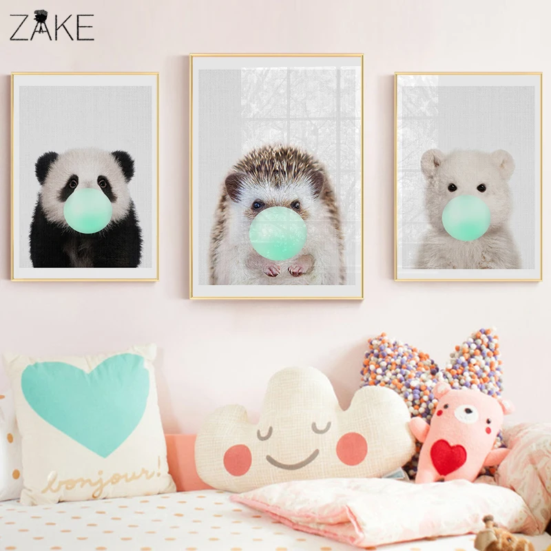 Детская Настенная картина для детской комнаты плакат на холсте мультяшная Anilam