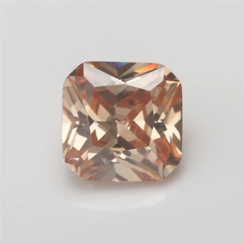 

Size 3*3~10x10mm Square Octangle Shape Princess Cut 5A Champagne Color CZ Stone Synthetic Gems Cubic Zirconia