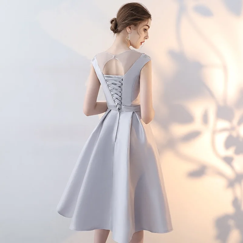 Vestido de noche encaje con cuentas 2019 nueva fiesta официальная фиеста эра Делгада а-силуэт falda sin respaddo
