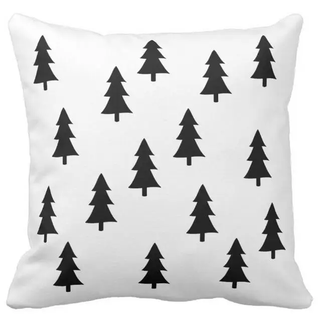 Черно белая Скандинавская Рождественская елка наволочка для диванной подушки