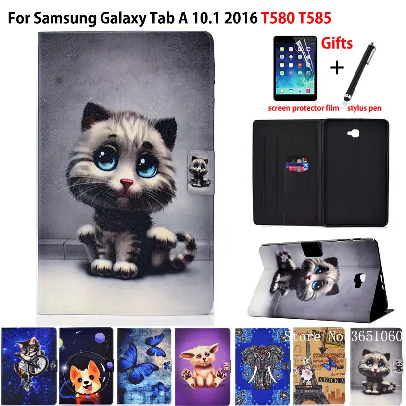 SM T585 Funda чехол для планшета Samsung Galaxy Tab A A6 10 1 &quot2016 T580 милый кот животные