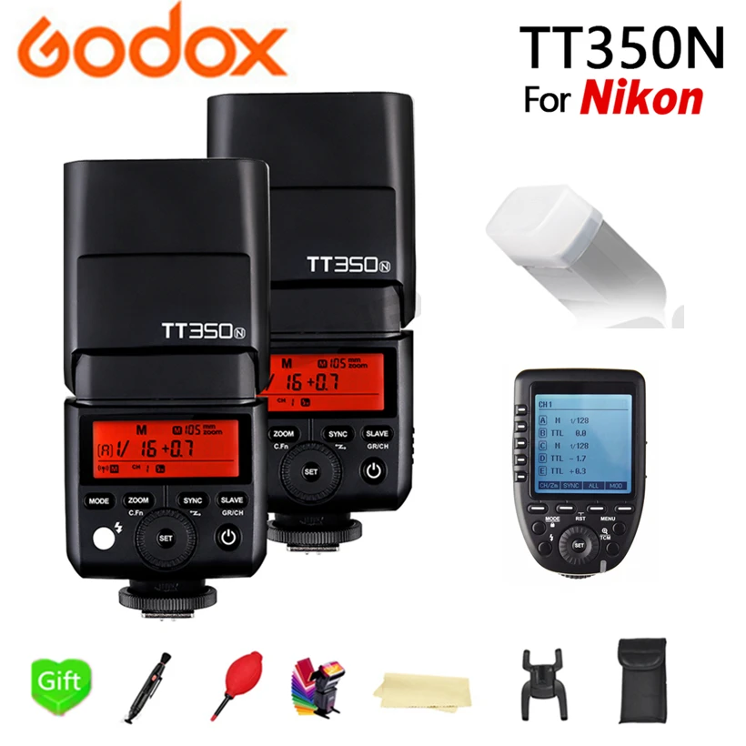2x Godox TT350 N GN36 2 4G Беспроводная вспышка HSS ttl Speedlite + Xpro передатчик для камеры Nikon D750 D7000