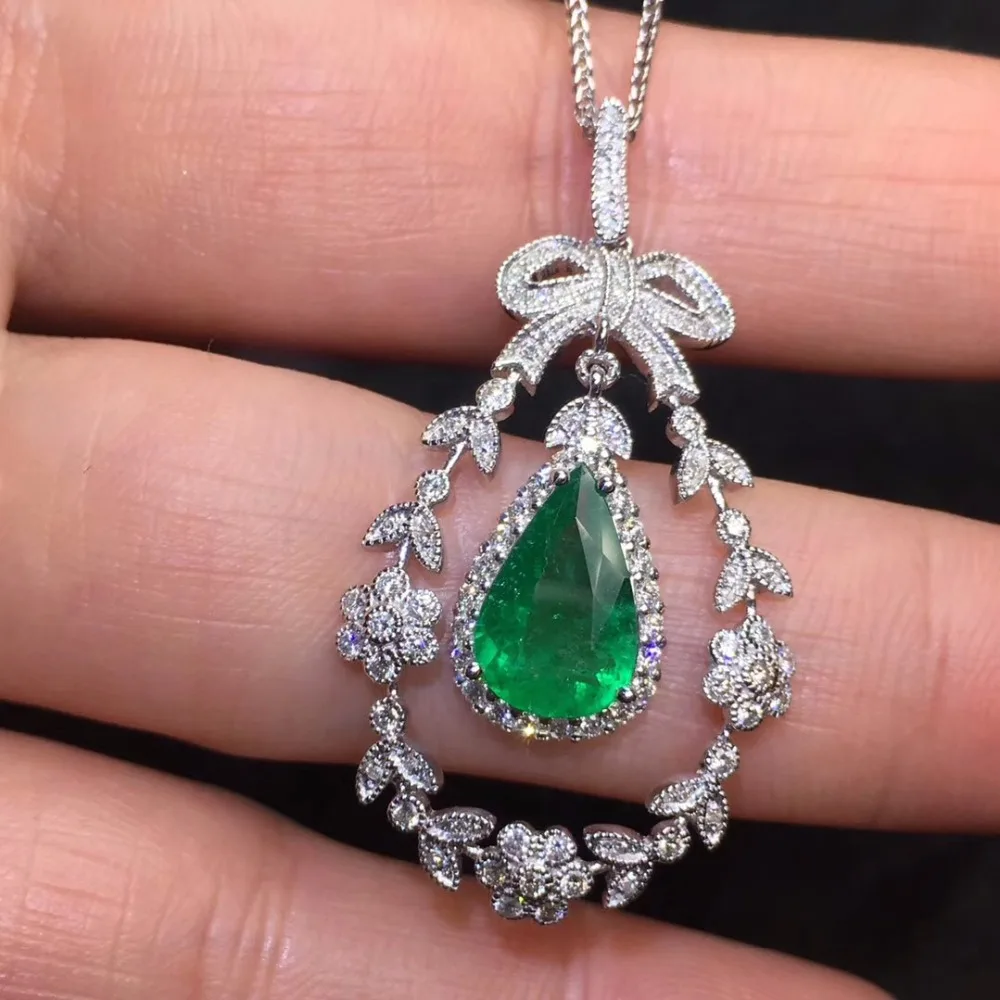 Ювелирные изделия настоящее чистое 18 K Белый Золотой ювелирные AU750 натуральный