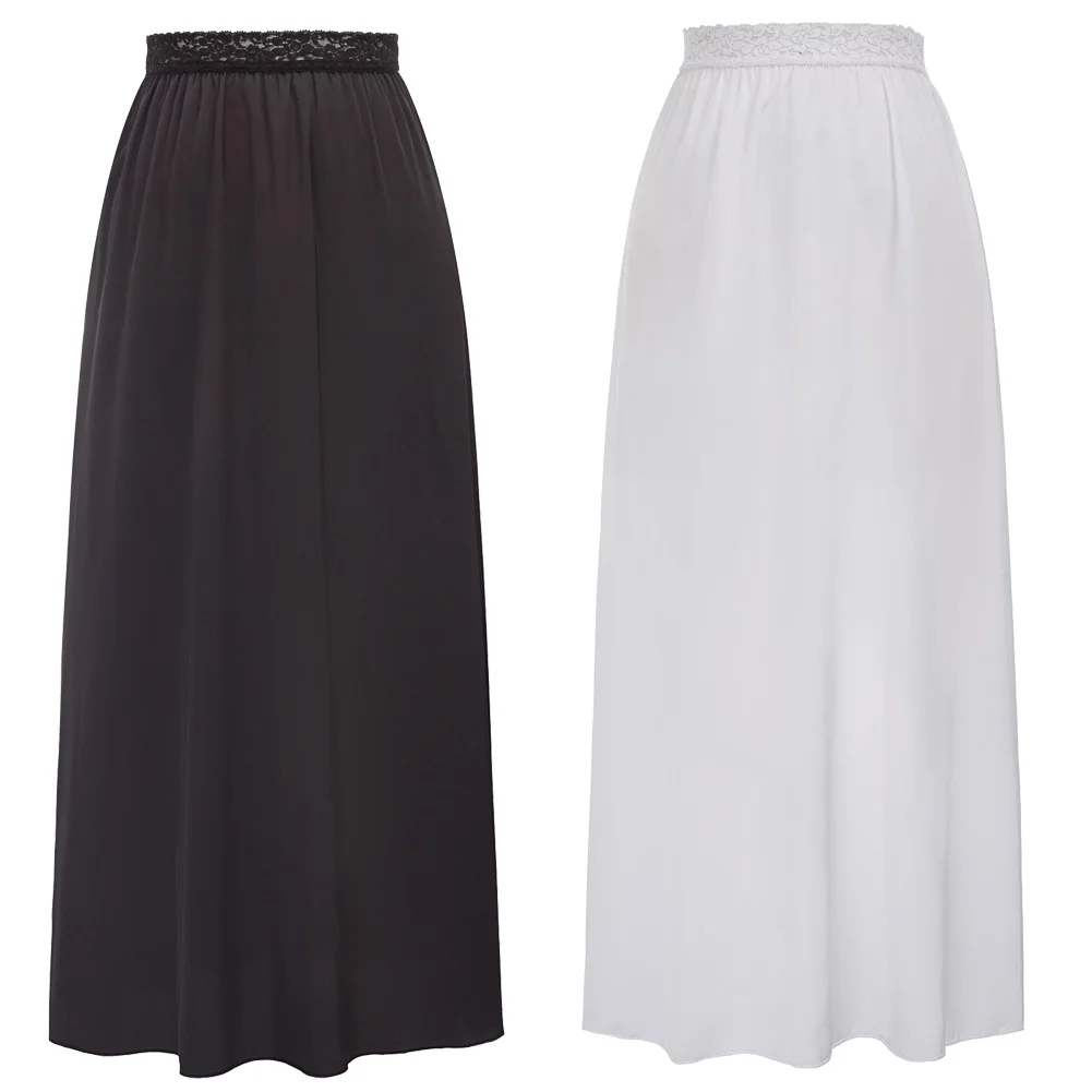 Женская атласная юбка макси Черная/цвета слоновой кости гладкая и удобная