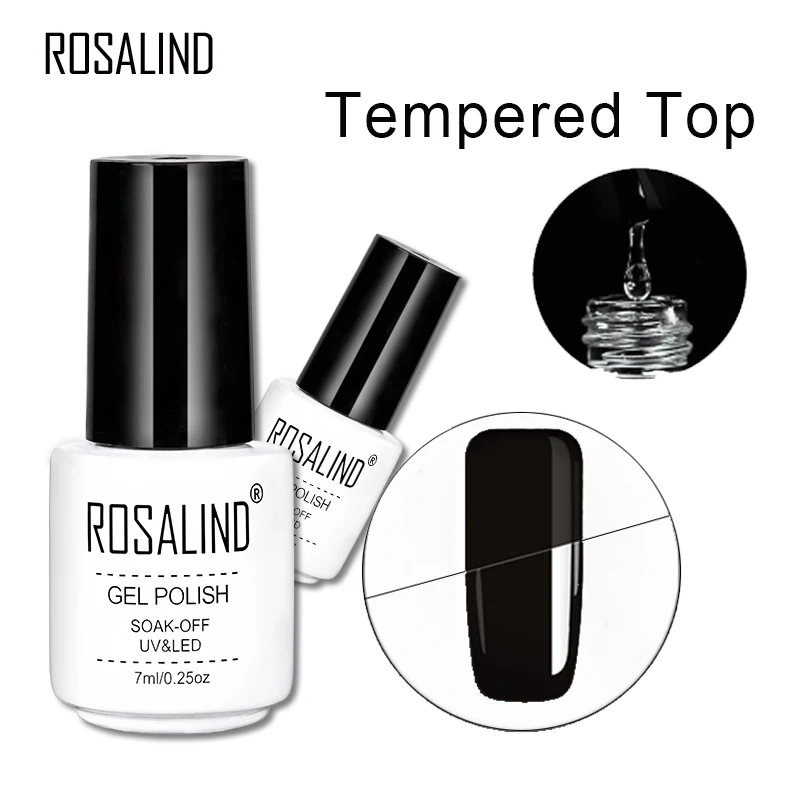 ROSALIND 7 мл основа и топ Гель лак для ногтей долговечный закаленный верх Rein Force гель