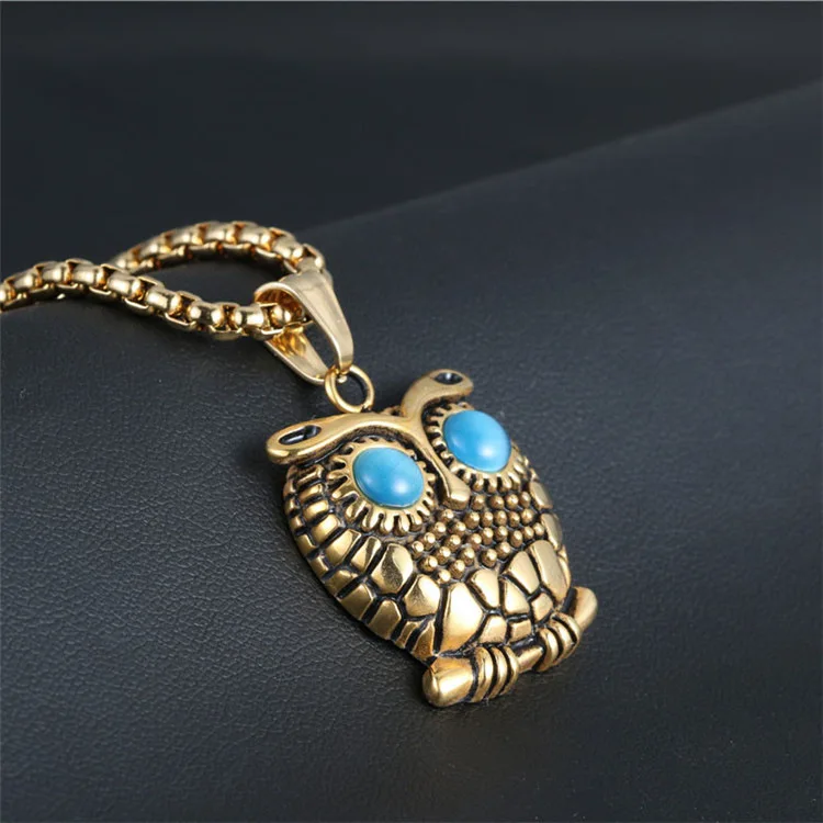 

316L Stainless Steel Classic Owl Pendant Necklaces for Mens Classic Animal Strigiformes Necklace Pendants Jewelry