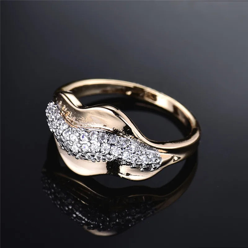 Кольцо будонг Infinity женское Винтажное кольцо золотого цвета с фианитом в подарок