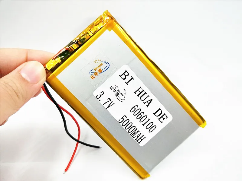 3.7V 5000mAh 6060100 Polymer Lithium LiPo Rechargeable Battery For MP4 GPS PSP DVD PAD e-book tablet pc power bank Laptop mobile |