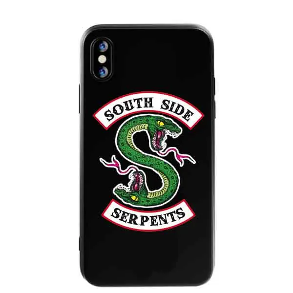 American TV Riverdale South Side Serpent Phone Case For iPhone X XS Max XR 5 5S SE 6 6SPlus 7 7Plus 8 8Plus | Мобильные телефоны и