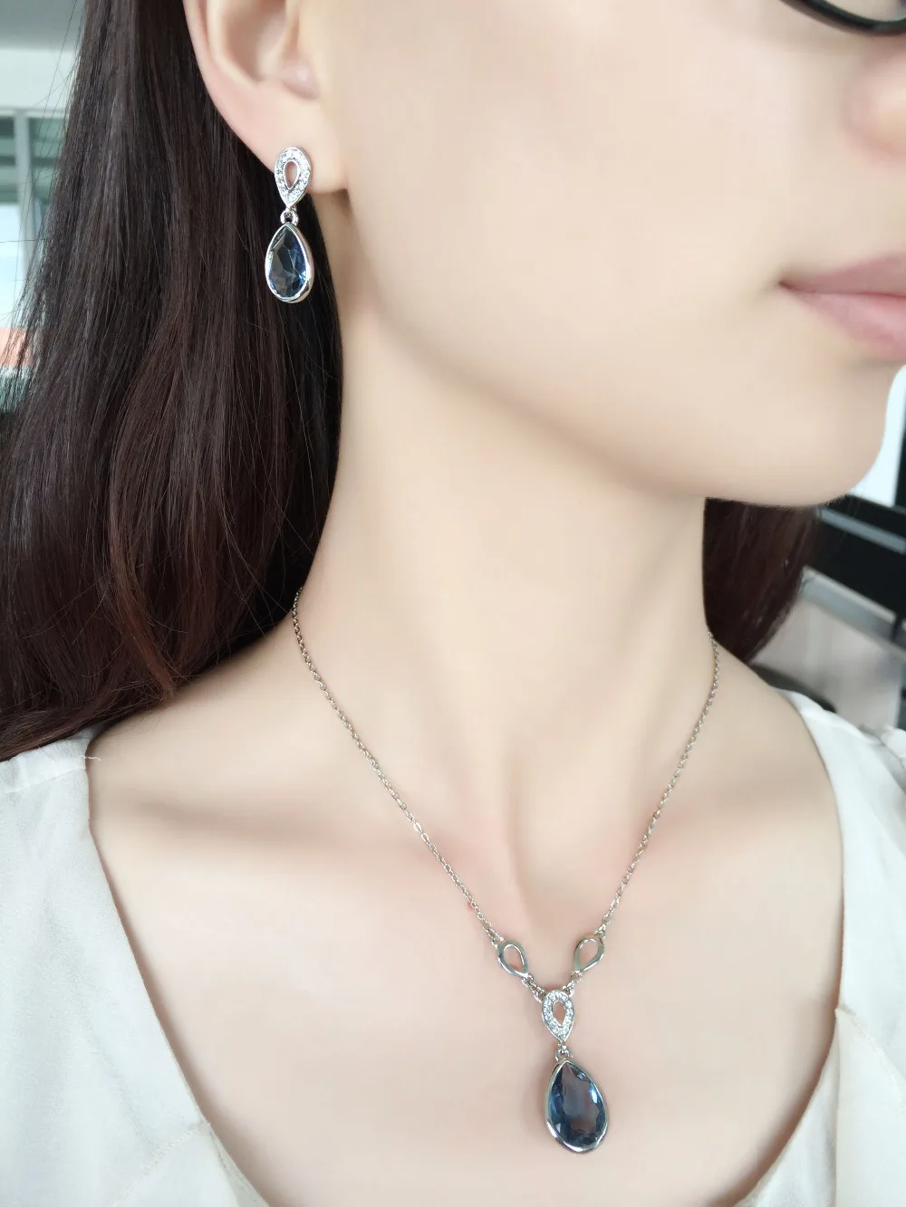 Neoglory австрийский кристалл капли воды свадебные ювелирные наборы подарок невесты