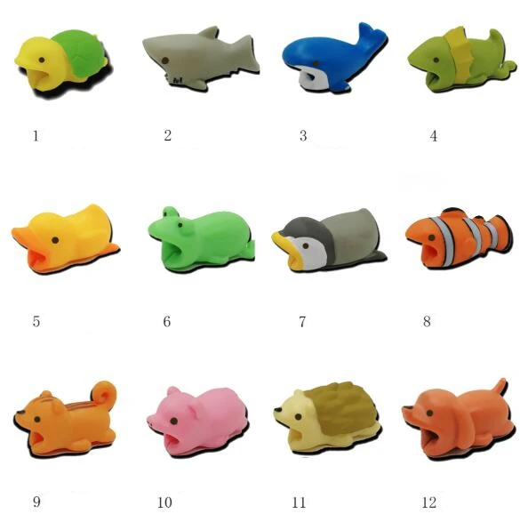 120pcslot wholesale cable bites protector for phone cable accessory animal doll model funny free global shipping