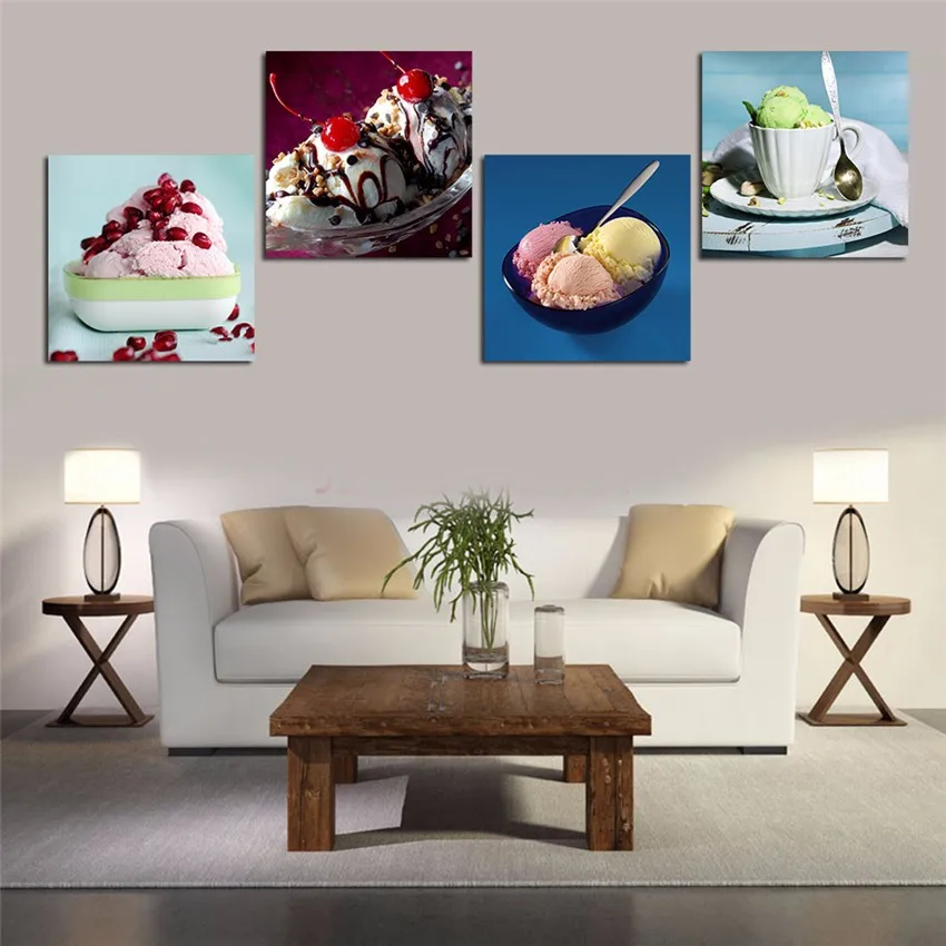 Замечательное вкусное мороженое: холст печати для гостиной, современные картины, настенные изображения, tableau peinture sur toile, крутой подарок.