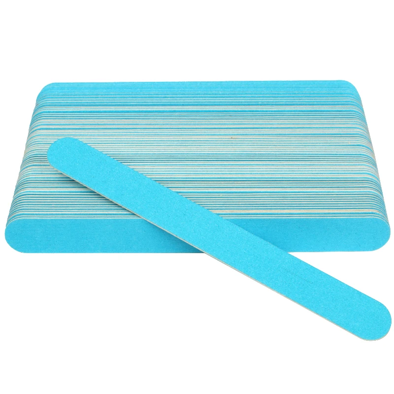 

10Pcs/lot Wood Nail File Double Sided Blue Wooden Nail Buffer Block Polishing Sanding Block Thick Stick nagelvijl For Manicure