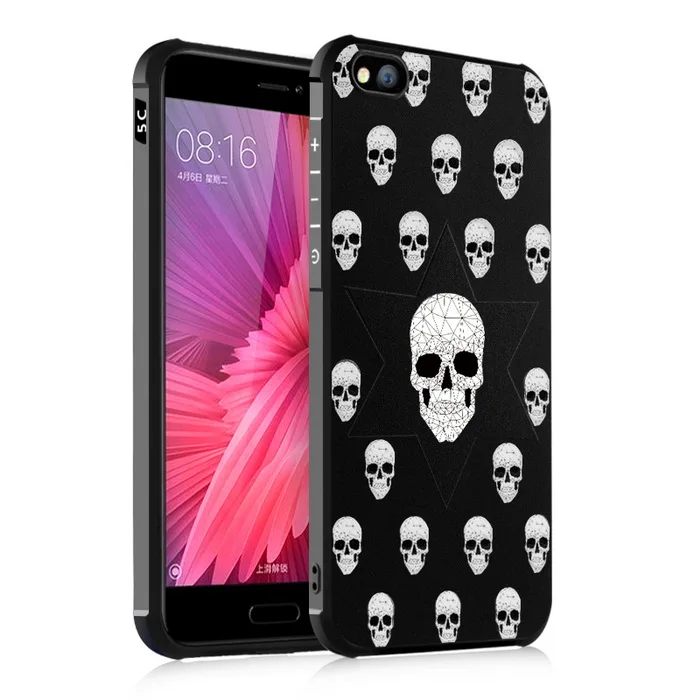 3D Curved Relief Painting Silicon Phone Back Case For Xiaomi Mi5C Slim Matte Full Protective Shockproof TPU Cover Fundas Capa |