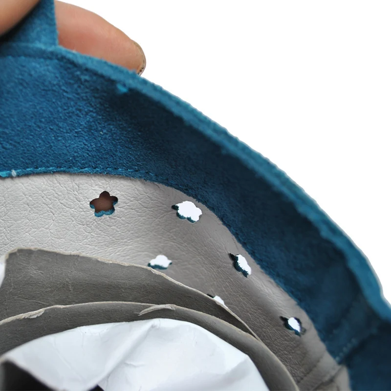 Женские сапоги до колена из натуральной кожи с перфорацией женские высокие