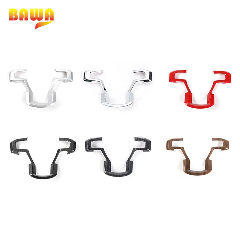 

BAWA ABS Car Steering Wheel Button Decorative Protection Trim Cover Interior Sticker For Ford F150 2015 Up Car Styling