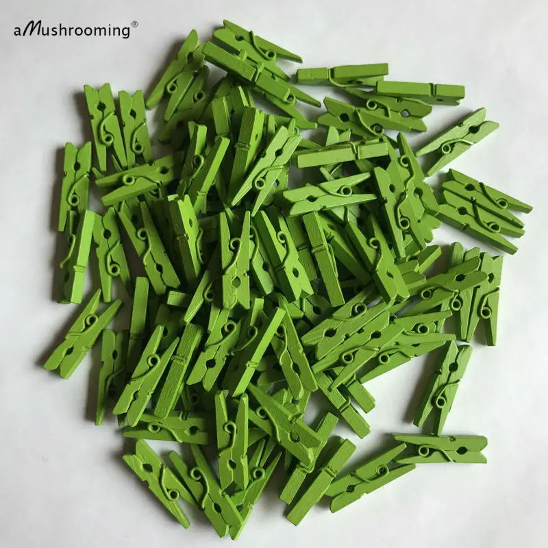 100 зеленые маленькие прищепки для бисера 1 дюйм зажимы баннеров Деревянные