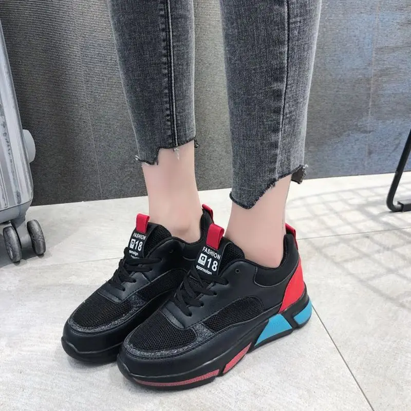 Taoffen Fashion Spring Sneakers Young Ladies Breathable Mesh Sports Running Shoes Women Thick Bottom Leisure Size 35-40 | Спорт и