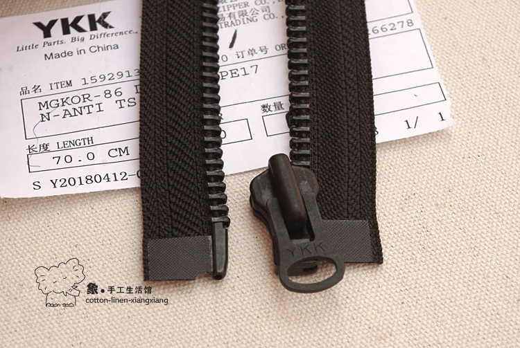 8 Ykk черный бронзовый металл молния кожа вниз Мужская одежда аксессуары 60~ 80 см
