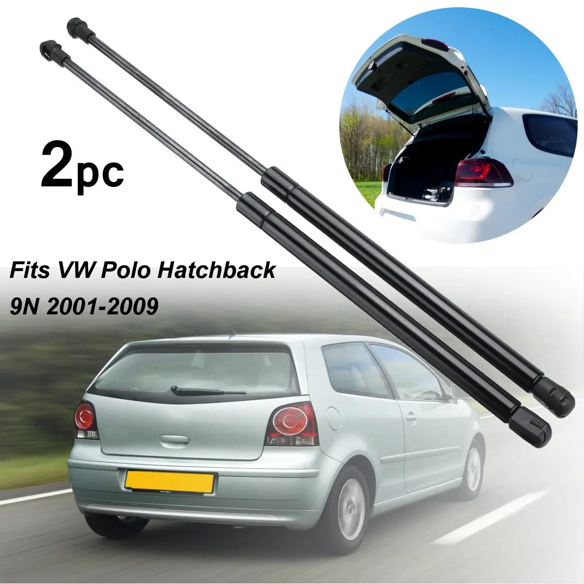 2 шт. опорные стойки для багажника автомобиля VW Polo Hatchback 9N 2001 2009 6Q6827550C|lifter| |