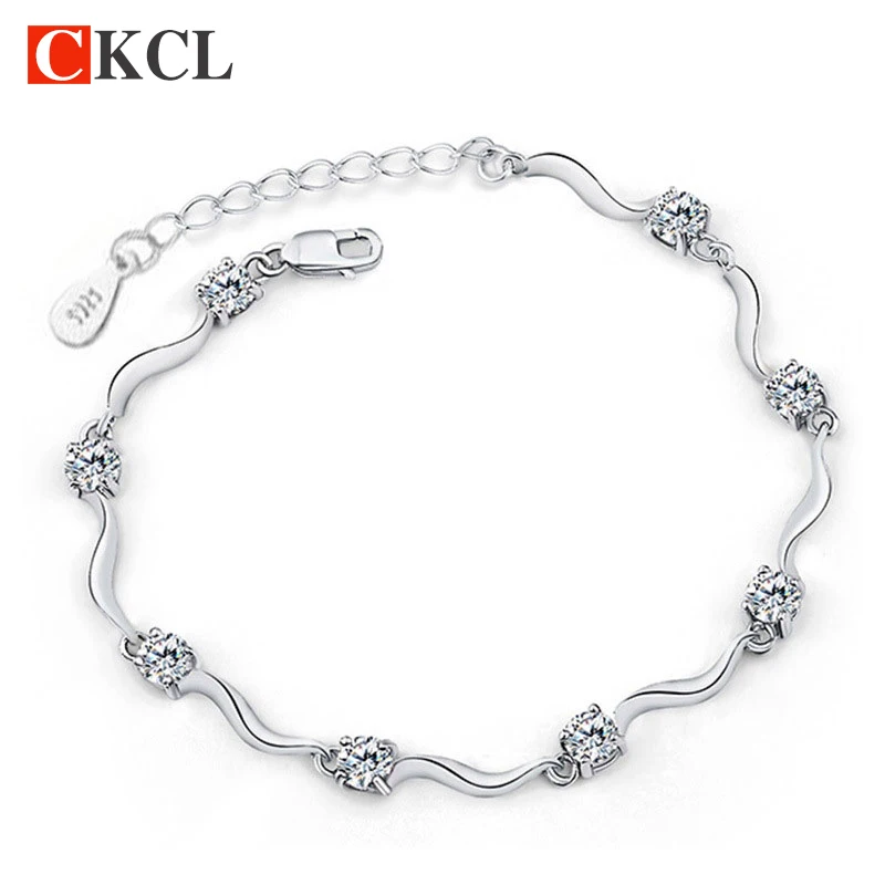 Цепочка и звено браслеты для женщин высококачественные с кристаллами